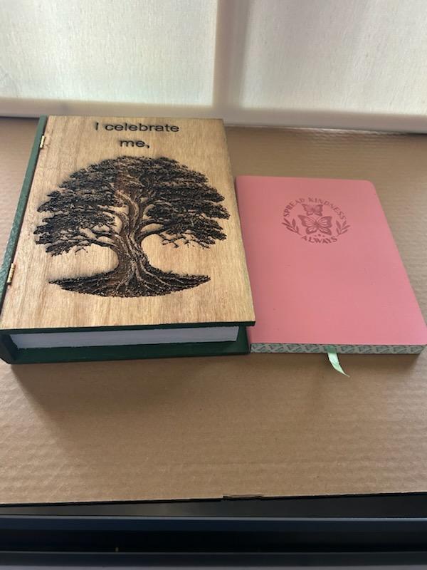 Wooden Book Body with Journal
