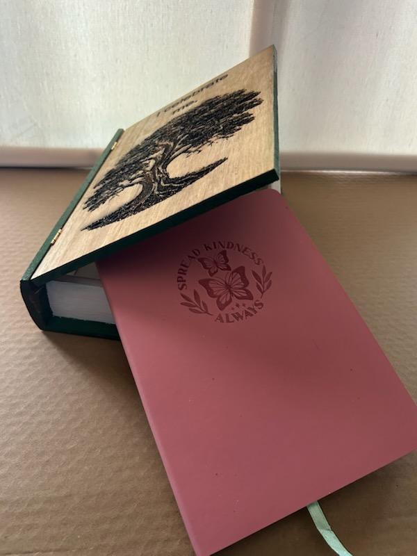Wooden Book Body with Journal