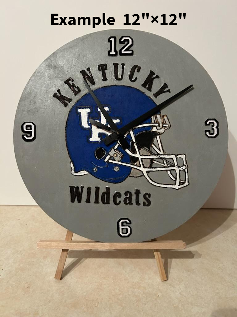 Handcrafted Kentucky Wildcat Clock